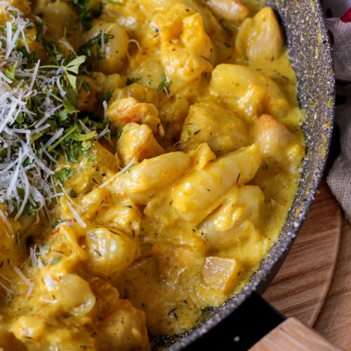 Gnocchi mit Hühnerfleisch und Zucchini